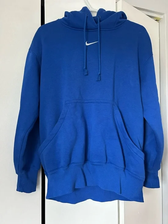 NIKE SPORTSWEAR PHOENIX FLEECE OVERSIZED PULL OVER HOODIE - BLUE - Picture 1 of 2